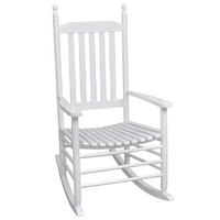  Rocking Chair with Curved Seat White Wood