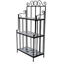 Plant Stand Plant Display Black White Mosaic Pattern