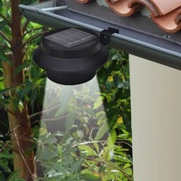  Outdoor Solar Lamp Set 6 pcs Fence Light Gutter Light Black