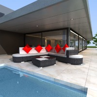  8 Piece Garden Lounge Set with Cushions Poly Rattan Black