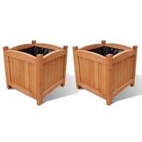  Wooden Raised Bed 30 x 30 x 30 cm Set of 2