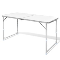  Foldable Camping Table Height Adjustable Aluminium 120 x 60 cm