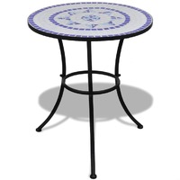  Bistro Table Blue and White 60 cm Mosaic