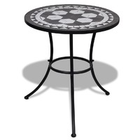  Bistro Table Black and White 60 cm Mosaic