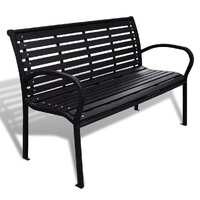  Garden Bench 125 cm Steel and WPC Black