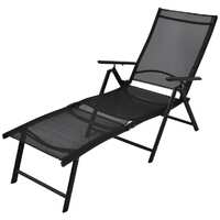  Folding Sun Lounger Aluminium Black
