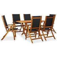  7 Piece Outdoor Dining Set Solid Acacia Wood