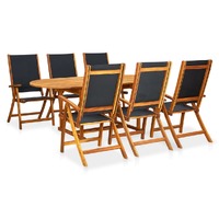  7 Piece Outdoor Dining Set Solid Acacia Wood