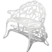  Garden Bench 100 cm Cast Aluminium White