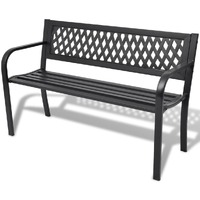  Garden Bench 118 cm Steel Black