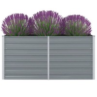  Raised Garden Bed 160x80x77 cm Galvanised Steel Grey