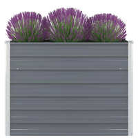  Raised Garden Bed 100x100x77 cm Galvanised Steel Grey