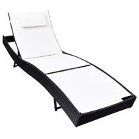  Sun Lounger Poly Rattan Black