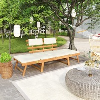 Garden Bench with Cushions 2-in-1 190 cm Solid Acacia Wood