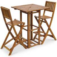  3 Piece Bistro Set Solid Acacia Wood