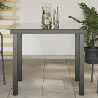  Garden Table Black 80x80x74 cm Aluminium and Glass