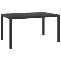  Garden Table Black 150x90x74 cm Aluminium and WPC