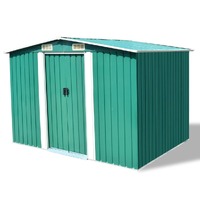  Garden Storage Shed Green Metal 257x205x178 cm