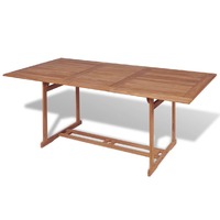  Garden Table 180x90x75 cm Solid Teak Wood