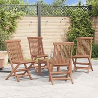  Folding Garden Chairs 4 pcs Solid Teak Wood