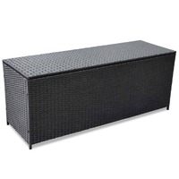  Garden Storage Box Black 150x50x60 cm Poly Rattan