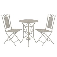  3 Piece Bistro Set Steel Grey
