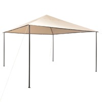  Gazebo Pavilion Tent Canopy 4x4 m Steel Beige