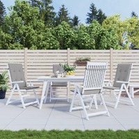  Garden Highback Chair Cushions 4 pcs Grey 120x50x3 cm Fabric