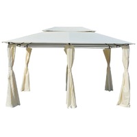  Garden Marquee with Curtains 4x3 m White