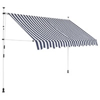  Manual Retractable Awning 300 cm Blue and White Stripes