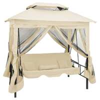 Gazebo Convertible Swing Bench Cream White