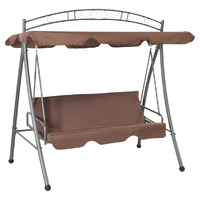  Outdoor Convertible Swing Bench with Canopy Coffee