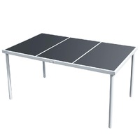  Garden Table 150x90x74 cm Black Steel