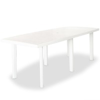  Garden Table White 210x96x72 cm Plastic