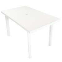  Garden Table White 126x76x72 cm Plastic