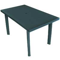  Garden Table Green 126x76x72 cm Plastic