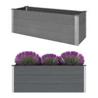  Garden Raised Bed WPC 150x50x54 cm Grey