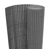  Double-Sided Garden Fence PVC 90x500 cm Grey