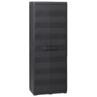  Garden Storage Cabinet with 3 Shelves Black