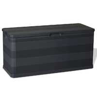 Garden Storage Box Black 117x45x56 cm
