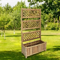  Garden Raised Bed with Trellis Bamboo 70 cm