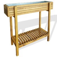  Raised Garden Raised Bed Solid Acacia Wood and Zinc