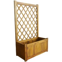  Garden Raised Bed with Trellis Solid Acacia Wood