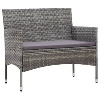  Garden Bench 105 cm Poly Rattan Grey