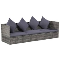  Garden Bed Grey 200x60 cm Poly Rattan