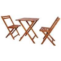  3 Piece Folding Bistro Set Solid Acacia Wood