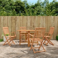  5 Piece Folding Outdoor Dining Set Solid Acacia Wood