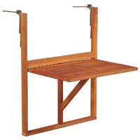  Hanging Balcony Table 64.5x44x80 cm Solid Acacia Wood