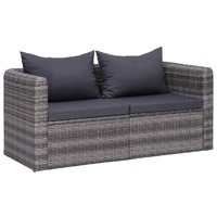  Garden Corner Sofas 2 pcs Grey Poly Rattan