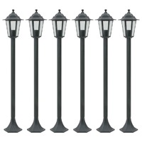  Garden Post Lights 6 pcs E27 110 cm Aluminium Dark Green